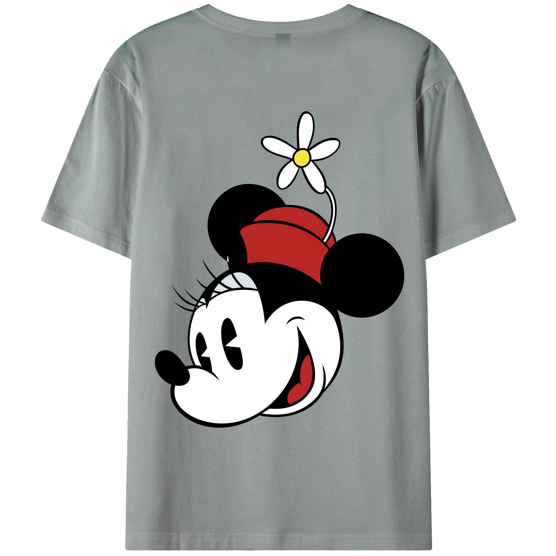 ミッキーマウス Mickey Mouse 綿100％ メンズ半袖Tシャツ（バックプリント） 通気性
